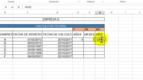 Formula Para Sacar Fechas En Excel Printable Templates Free