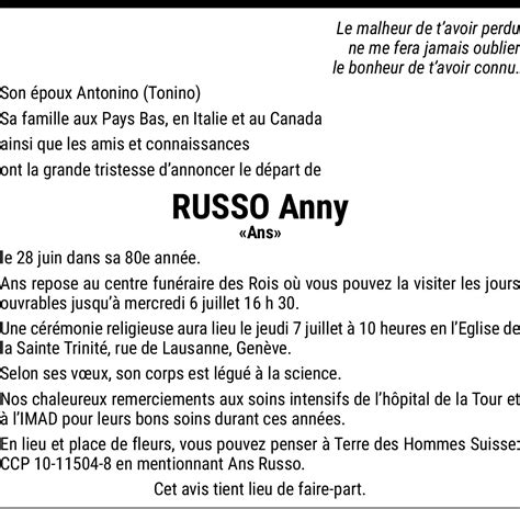 Anny Russo Hommages