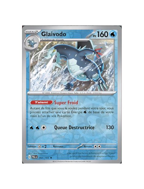 FR Pokémon Carte EV02 060 193 Glaivodo HOLO REVERSE