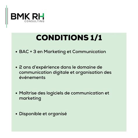 BMK RH RECRUTE ASSISTANT COMMUNICATION H F Y A Bara Offres D