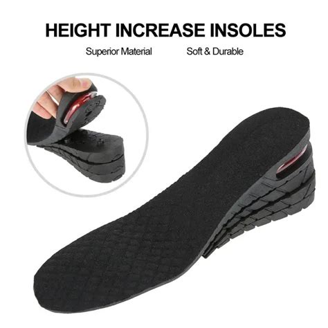 4 Layers Adjustable Height Increase Insoles Unisex PU Heel Lift Height