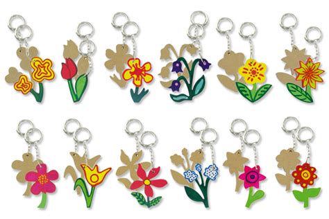 Porte clefs fleurs en bois MDF Vieux tutos à supprimer 10 Doigts