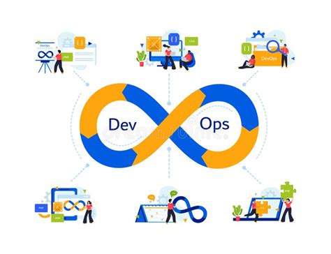 Concepto De Diseño Plano De Ingeniería De Devops Ilustración del Vector