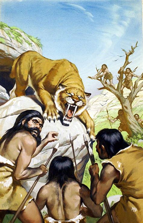 Angusmcbridesabre Tooth Tiger Prehistoric Man Stone Age Art Paleo Art