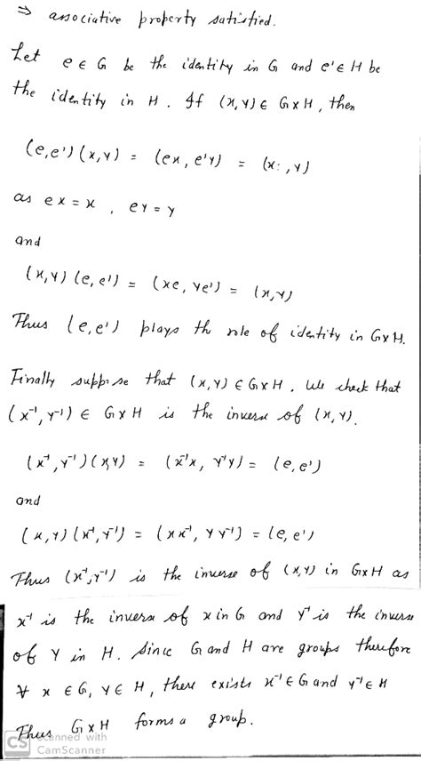 Let G And H Be Groups Define The Direct Product G X H { X Y Wizedu