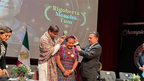 Nobel Prize Winner Rigoberta Menchú Tum Receives Gandhi Mandela Award