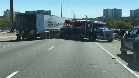 Tractor Trailer Crash Closes Several Lanes On Hwy During Morning