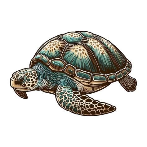 Premium Vector Cute Turtle Vector Cartoon Illustration