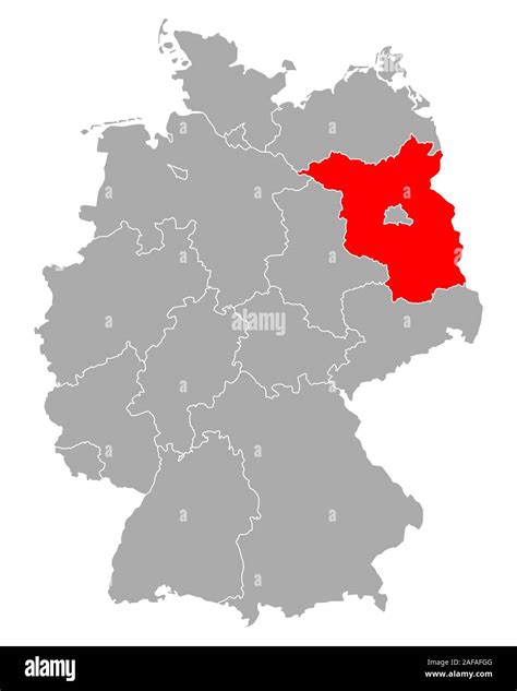 Map of Brandenburg in Germany Stock Photo - Alamy