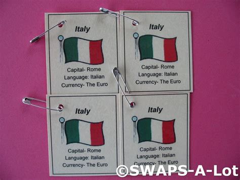 Mini Italy Flag Capital Thinking Day Swaps Kit For Girl Kids Scout