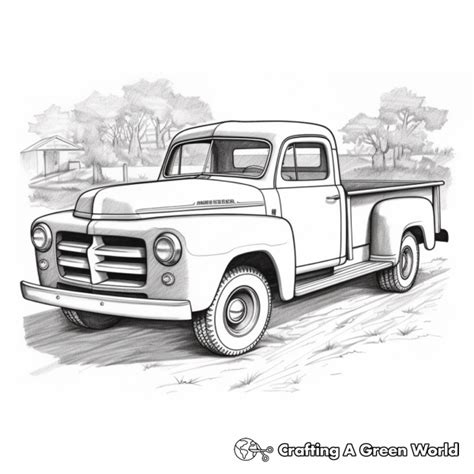 Vintage Truck Coloring Pages Old Pickup Truck Coloring Pages Truck ...