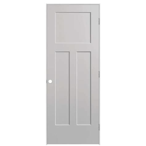 Masonite 30 In X 80 In 3 Panel Winslow Left Hand Solid Core Silver Bullet Molded Composite