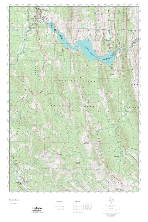 MyTopo Patricks Basin Montana USGS Quad Topo Map