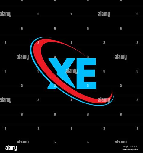 Xe X E Letter Logo Design Initial Letter Xe Linked Circle Uppercase