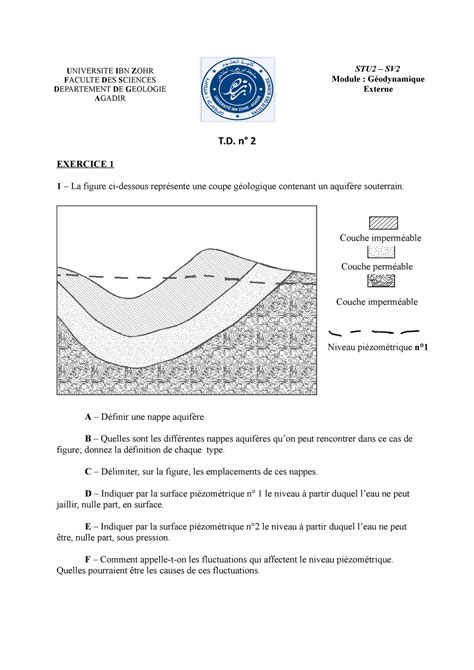 Td N°2 2018 2019 Cours Examens Et Exercice Biologie Couche