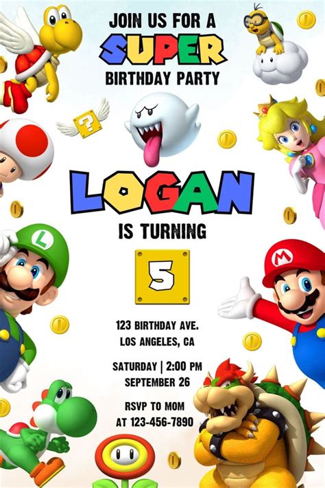 Super Mario Brothers Birthday Party Super Mario Bros Party Super