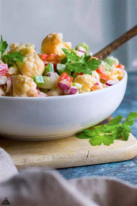 Creamy Cauliflower Potato Salad Keto Rezept Rezepte Mit