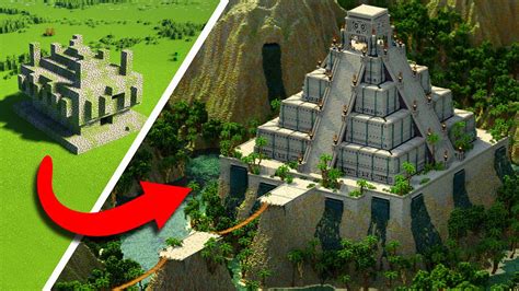 Upgrading Minecraft's Jungle Temple To This EPIC Ancient Aztec Pyramid ...