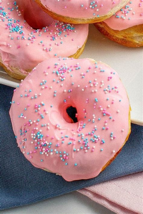 Easy Strawberry Glazed Air Fryer Donuts The Novice Chef