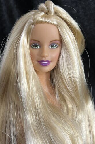 2000s Mattel Barbie Blonde Hair Green Eyes Bendable Knees For OOAK EBay