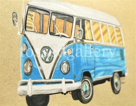 Vw Bus Drawing Etsy