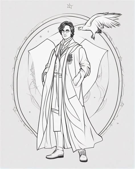 Premium Ai Image Harry Potter British Author J K Rowling Line Art