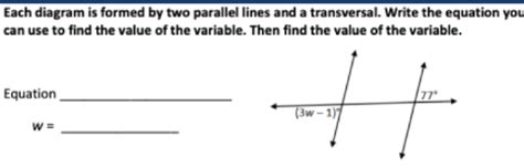 Solved Each Diagram Is Formed By Two Parallel Lines And A Transversal