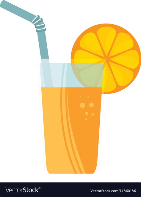 Orange Juice Fruit Glass Icon Royalty Free Vector Image