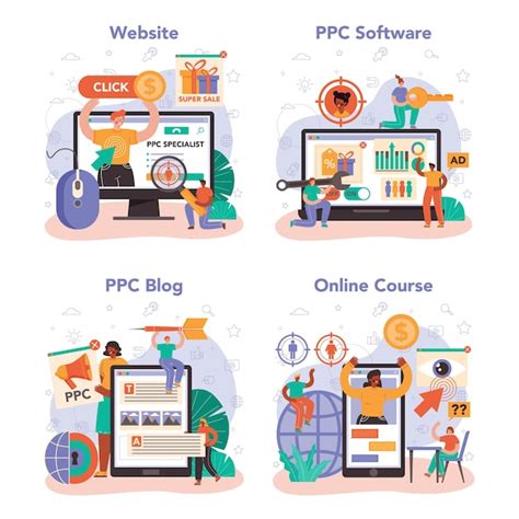 Premium Vector Ppc Specialist Online Service Or Platform Set Pay Per