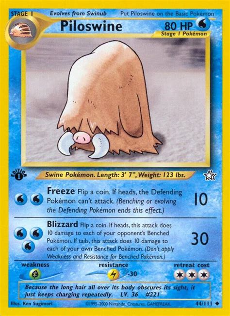 Piloswine 1st Edition 44 Prices Pokemon Neo Genesis Pokemon Cards