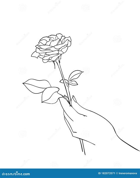 Hand Rose Drawing