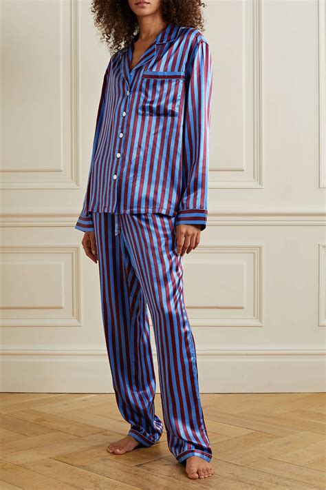 Morgan Lane Tommy Striped Satin Pajama Set Net A Porter