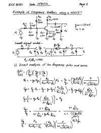 Notes On Example Of Frequency Analysis Using A Mosfet Ece Docsity