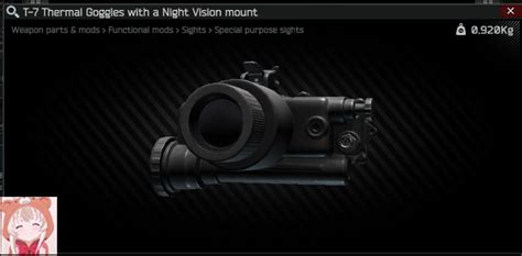 T 7 Thermal Goggles With A Night Vision Mount T7 [raid Delivery Id 197546810 Playerauctions