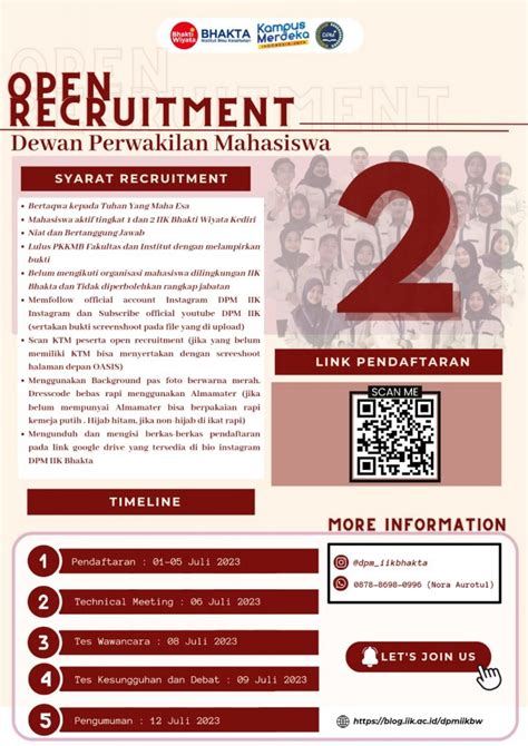 OPEN RECRUITMENT DPM IIK BHAKTI WIYATA KEDIRI PERIODE 2023 2024 DPM