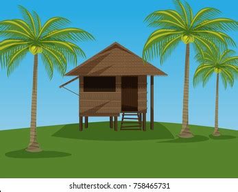 Nipa Hut Farm Stock Vector (Royalty Free) 758465731 | Shutterstock