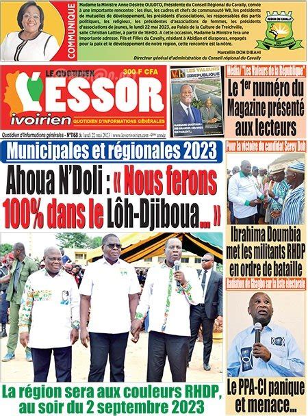 Titrologie De Lessor Ivoirien N Du Lundi Mai Abidjan