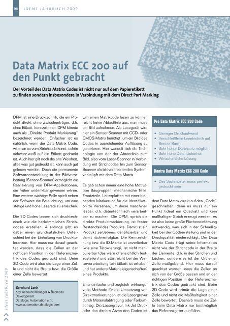 Data Matrix Ecc Auf Den Punkt Gebracht Ident