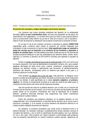 Primer Parcial Teoria General Del Derecho Enfoque Para El Primer