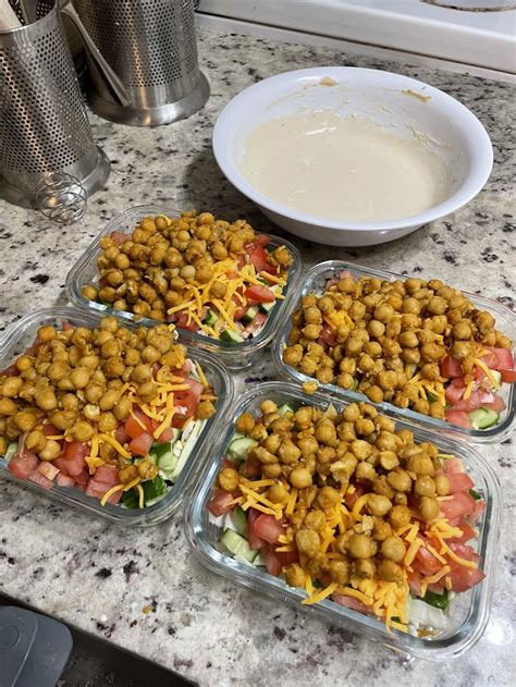 Vegan Bbq Chickpea Salad With Tahini Ranch Dressing 🥗 Rmealprepsunday