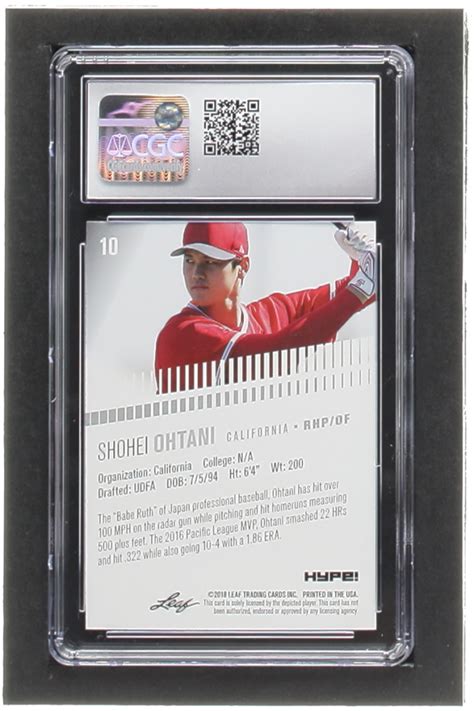 Shohei Ohtani 2018 Leaf Hype 10 RC CGC 10 Pristine Auction