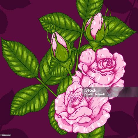 Rosa Ratu Elizabeth Bangkit Untuk Kain Batik Ilustrasi Stok Unduh