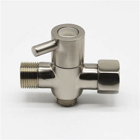 Brass 7 8 T Adapter With Shut Off Valve 3 Way Tee Connector Brushed