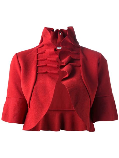 Lyst Charlott Cropped Bolero Jacket In Red