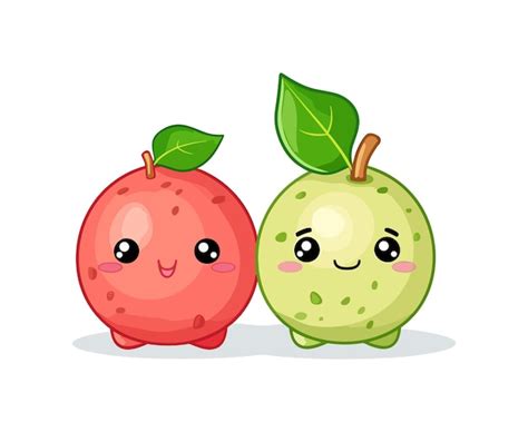 Vector De Personaje De Dibujos Animados De Guayaba Kawaii Vector Premium