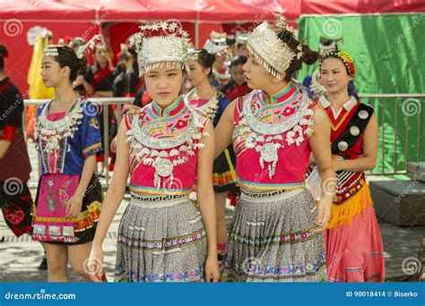 Chinese Traditional Costumes Editorial Stock Image - Image of minority ...