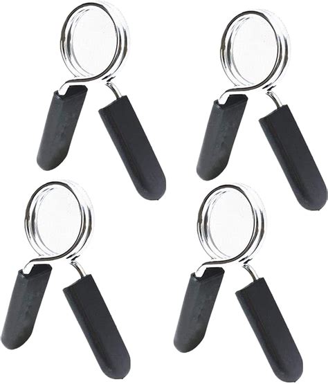 4 Pack Spring Clip Collars, 1 Inch Barbell Clamps for Locking 1'' Diameter Bar Clip Clamps for ...