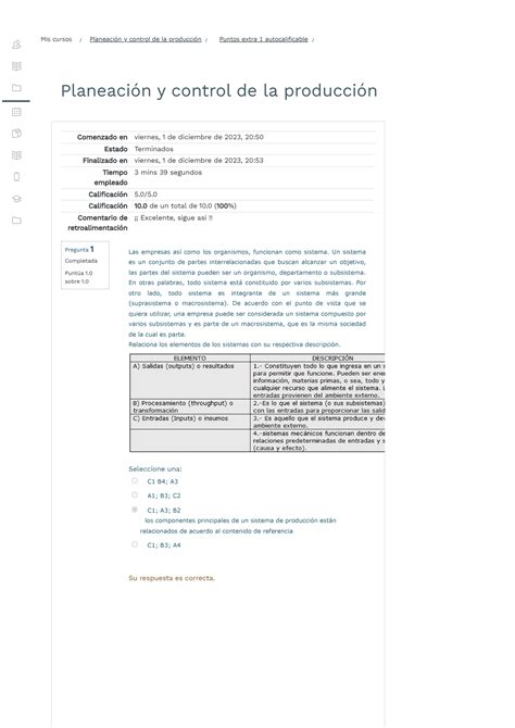 Puntos Extra Autocalificable Planeacion Y Control De La Produccion