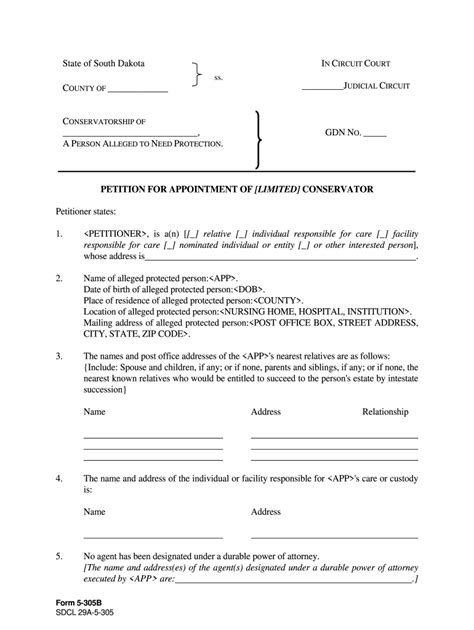 South Dakota Guardianship Forms Fill Online Printable Fillable