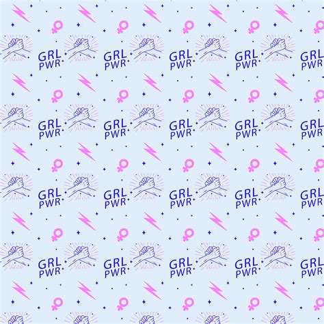 Girl Power Feminism Pattern For Feminist Digital Art By Qwerty Designs